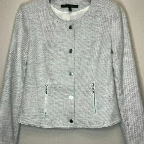 White House Black Market Snap Front Textured Jacket - Picture 4 of 7